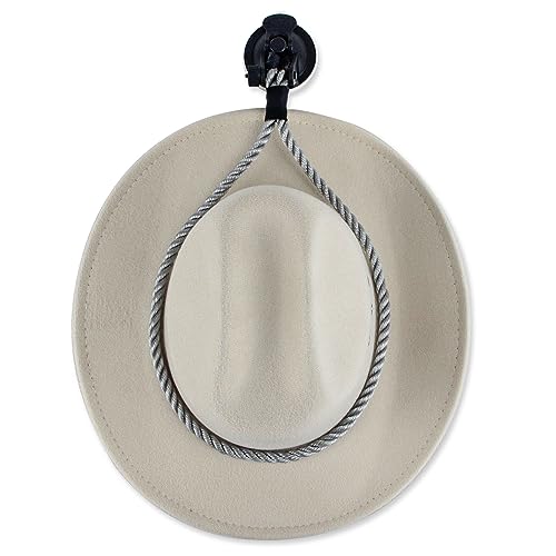 Gray Cowboy Hat Mount for Vehicle - Durable Suction Cup Holder