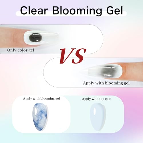 Creaglam Blooming Gel Nail Polish - 15ml Clear Blossom Marble Art Gel