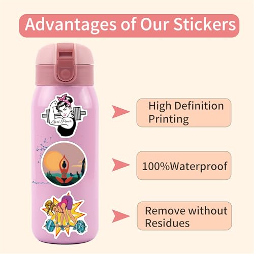 Fitness Exercise Stickers Set - 55 Waterproof Decals for DIY