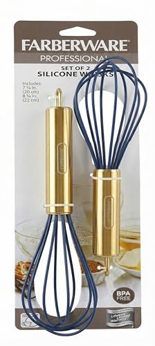 Farberware Gold Silicone Mini Whisks Set of 2 - Heat Resistant