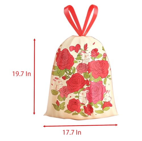 Rose Scented 4 Gallon Trash Bags, 80 Count Thickened Drawstring Garbage Bags