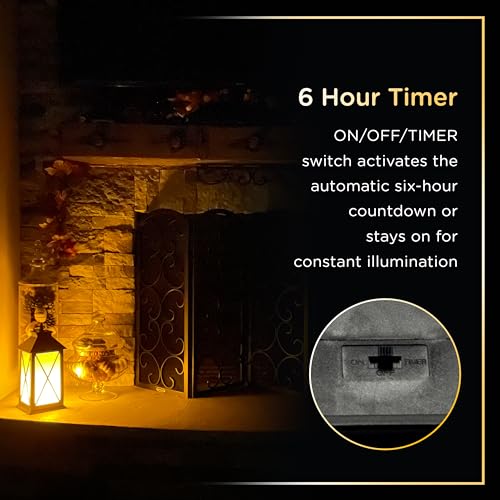 Flameless Candle LED Lantern - Battery Operated Rustic Lighting