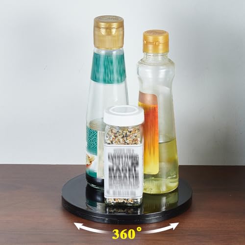 6 Inch Black Acrylic Lazy Susan Turntable with Ball Bearing 360° Rotation for Kitchen & Display