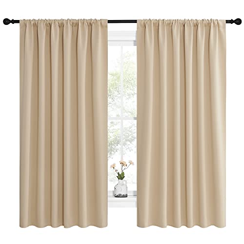 NICETOWN Room Darkening Curtains - Thermal Insulated Drapes, 62x63