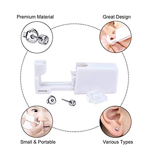 Disposable Sterile Ear Piercing Unit Kit with Ruby Zircon Studs