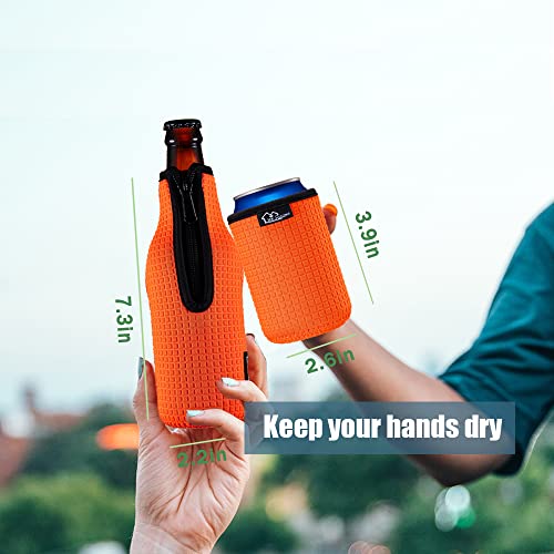 WK IEASON 12oz Neoprene Beer Bottle Sleeves - Insulated Coolers, Black (3 Pack)