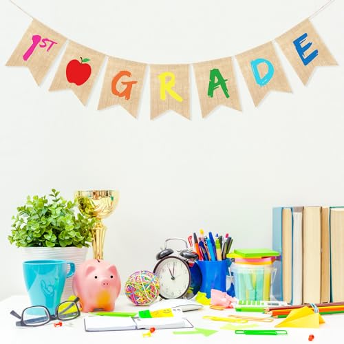 Welcome to 1st Grade Burlap Banner for Back to School Decor