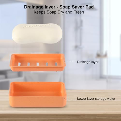 White Soap Dish with Drain 2-Pack Plastic Sponge Holder for Shower & Bathroom