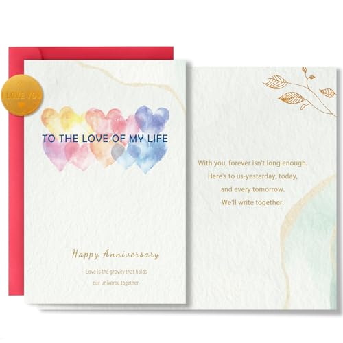 Funny Romantic Anniversary Card for Husband & Wife - 7x5in Gift