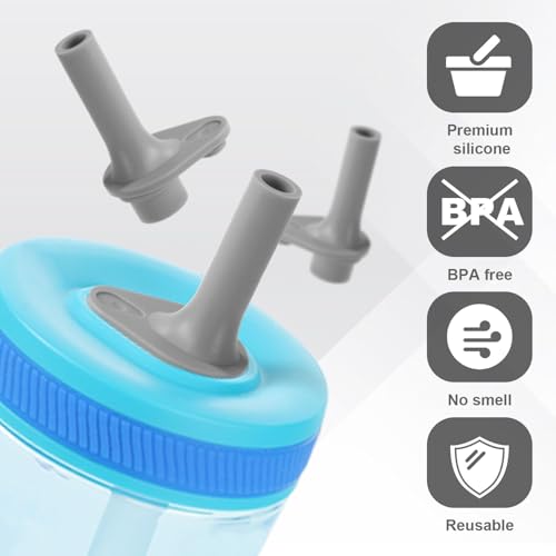 4pcs Replacement Bite Valve for Zak, Silicone Bite Valve Replacement Reusable Straw Cup Accessories Compatible with Zak Designs Kelso 15oz/16oz (Grey)