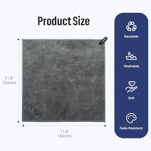 loukin Magnetic Dry Erase Cloth - 12x12 Microfiber Cleaning Cloth (Grey)