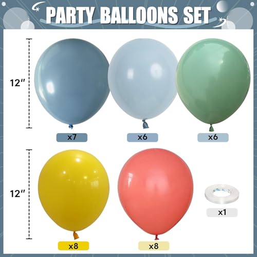 Boho Rainbow Balloons Set in Orange, Yellow & Green - 35pcs