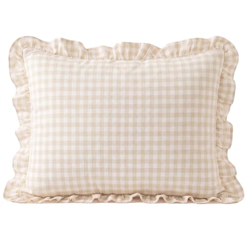 Breling Muslin Cotton Toddler Pillowcase - Ruffled Gingham 14" x 20"