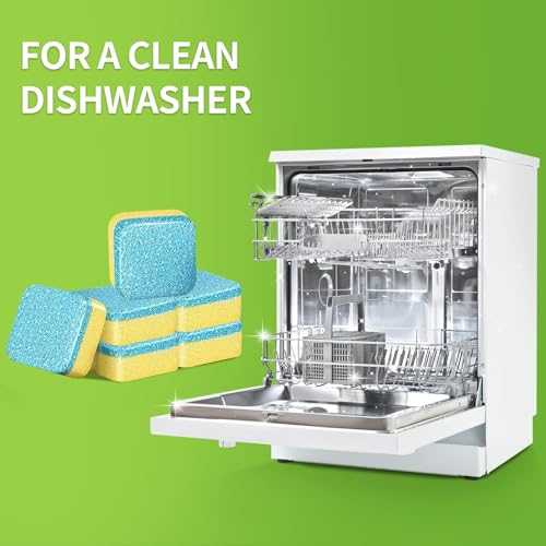 NATRUTH Lemon Dishwasher Cleaner Tablets - 30 Pack, Deep Cleaning & Odor Neutralizing