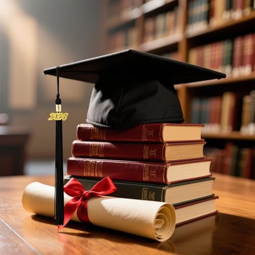 Black Graduation Tassel with 2026 Gold Charm - Class of 2026