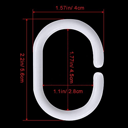 Plastic Shower Curtain Hooks – Versatile White C Rings for Bathroom