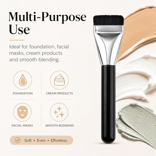 IPRESTA Angled Blush Brush Black Wooden Handle Facial Contour Tool