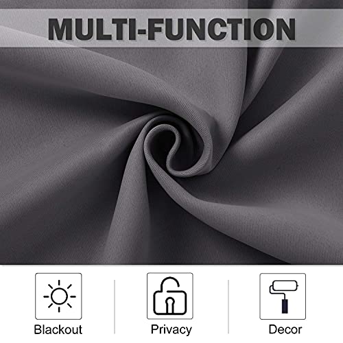 NICETOWN Blackout Kitchen Curtains - Thermal Insulated Drapes, 42" W x 36" L, Grey, 1 Pair