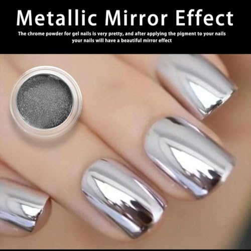 Gyraolvant Gold Silver Chrome Nail Powder Set Mirror Metallic Effect