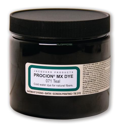 Jacquard Procion MX Dye Teal 8oz - Vibrant Cold Water Fabric Dye