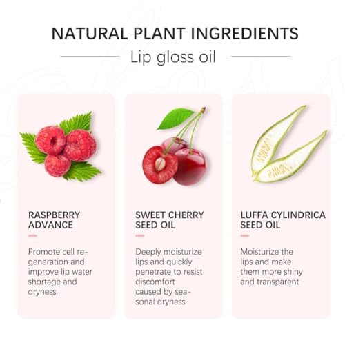 Fovcos Hydrating Lip Glow Oil - Moisturizing Gloss & Plumping Lip Care