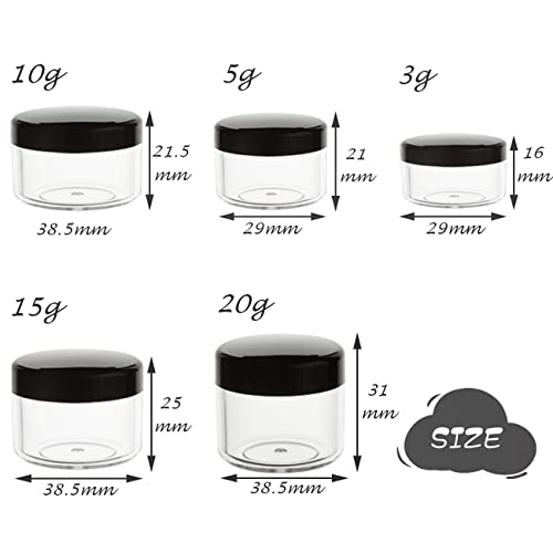 ZEJIA Small Travel Containers & Sample Jars with Lids, Labels and Spatulas