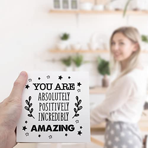 Inspirational Wooden Block Sign for Desk Decor - 5x5 Inches