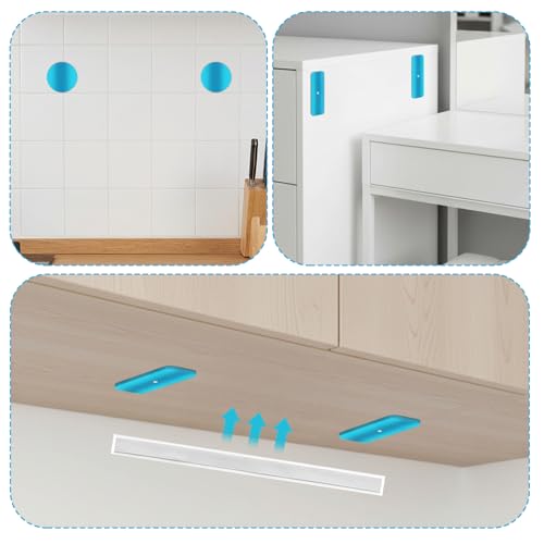 10 Pack Adhesive Metal Strips for Magnetic Under Cabinet Lights