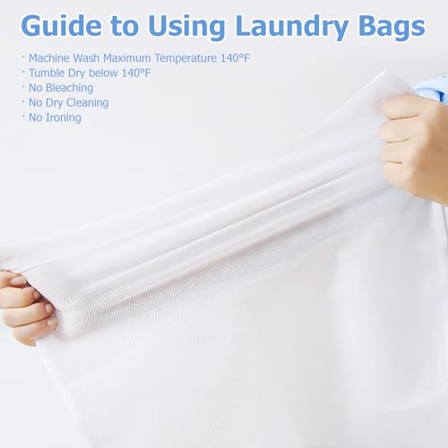 Mesh Laundry Bags for Delicates - 4 Pack, 20" x 16", Manual-Lock Zipper