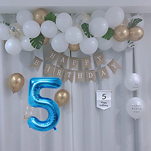 Jumbo 40 Inch Blue Number 5 Foil Balloon Helium Party Decoration