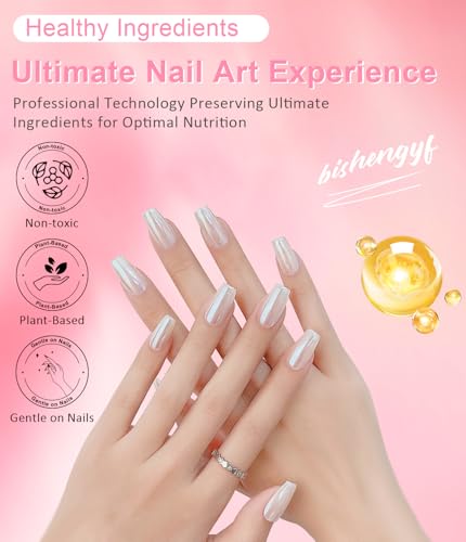 LEDSUUEI Aurora Chrome Nail Powder Kit - 3 Cans Pearl Mirror Effect