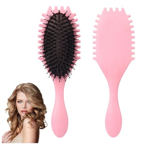Fvaql Curl Defining Brush for Curly Hair Styling and Shaping (Pink)