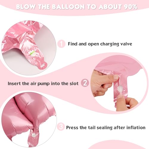 40 Inch Pearlescent Pink Number 3 Balloon for 3rd Birthday