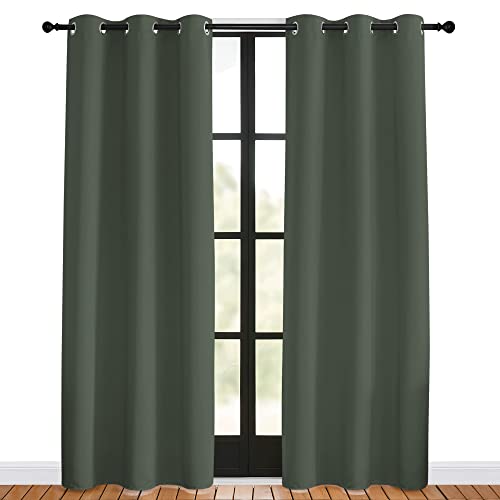 NICETOWN Thermal Insulated Blackout Curtains, Dark Mallard, 42x80, Set of 2