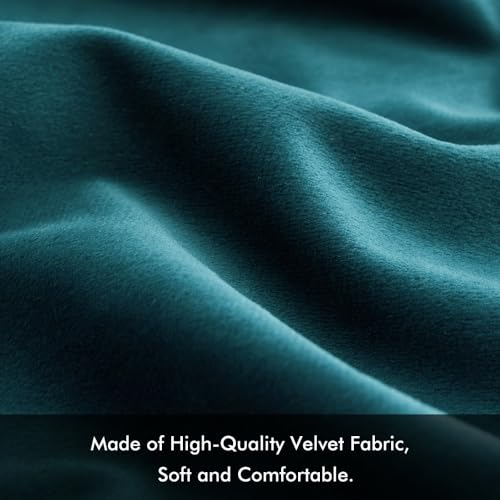 MIULEE Teal Velvet Throw Pillow Covers 18x18 Inch Pack of 2