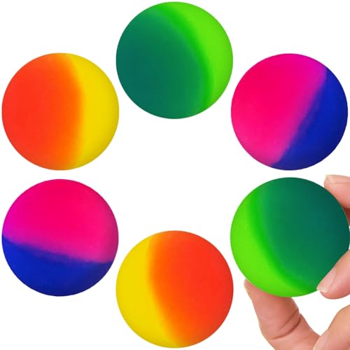 Irrmshr Jumbo Bouncy Balls - 6 Pack, 45mm Rubber Balls for Kids
