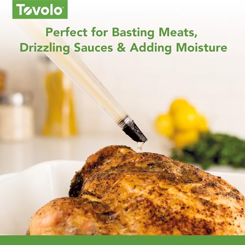 Tovolo Dripless Turkey Baster with Cleaning Brush - Heat Resistant Tritan