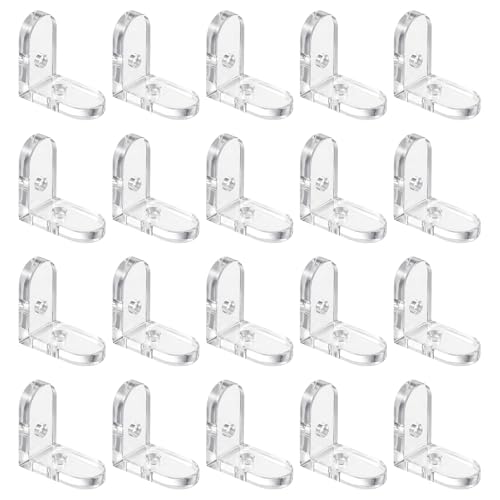 Ymapinc 20Pcs Clear Acrylic L Brackets for Shelves