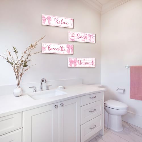 Pink Wall Decor Set with Inspirational Signs for Girls' Room - Riletese
