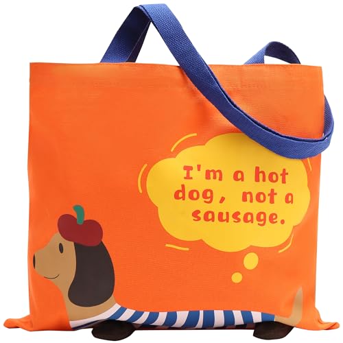 Qirrmiy 3D Dog Canvas Tote Bag for Women - Reusable Shoulder Bag