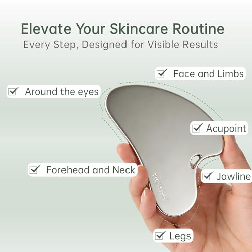 TICKTIME Metal Face & Neck Gua Sha Tool for Jawline Sculpting