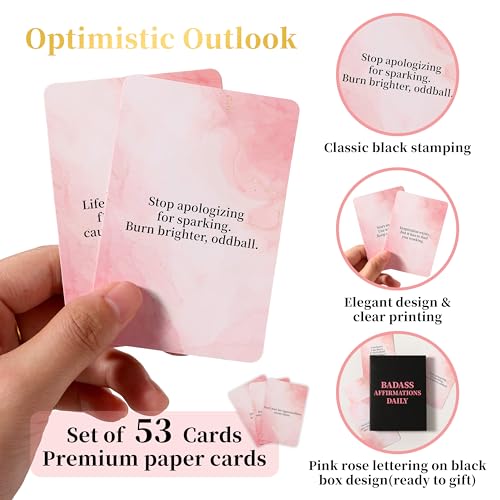 Badass Affirmation Cards - 53 Motivational Quotes for Women