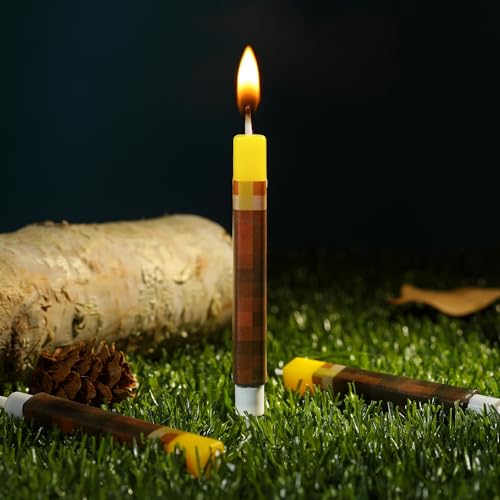 Pixel Torch Birthday Candles - 10-Piece Set for Gaming Parties