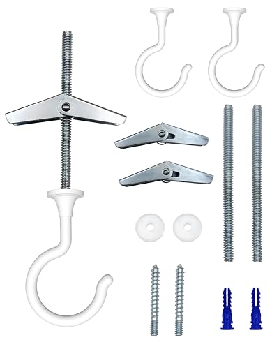 NACETURE Heavy Duty Ceiling Swag Hooks - White 2 Pack for Plants & Lights