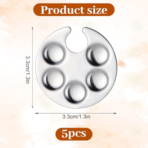 5-Pack Stainless Steel Nail Art Palette Ring Set for Polish Mixing