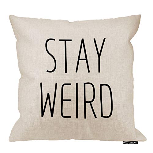 Funny Stay Weird Square Throw Pillow Cover 18x18 Inches Home Decor