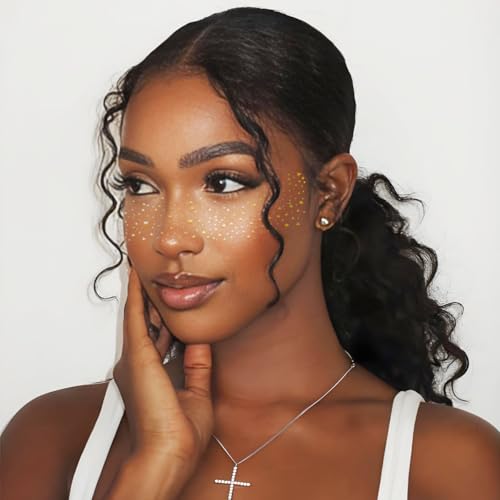 Corabsar Gold Glitter Freckles Face Tattoo Stickers 6pcs