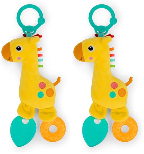 Bright Starts Safari Soother Rattle & Teether Toy - Giraffe (Pack of 2)