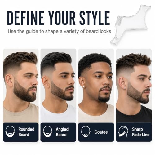 Ryidkcs Beard Shaping Tool and Template Comb for Men Grooming