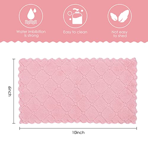 Rachan 11-Pack Reusable Kitchen Dish Cloths, Coral Velvet 10x6in